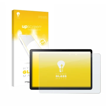 Vorderseite einer Produktverpackung mit dem Markenlogo upscreen. Daneben ist das Gerät Acer Iconia V11 mit dem zugehörigen Dis