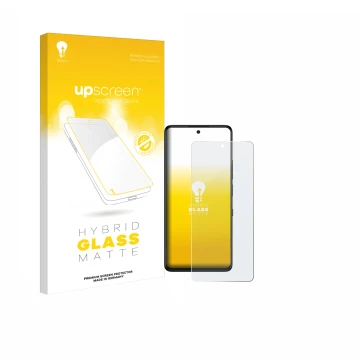 Vorderseite einer Produktverpackung mit dem Markenlogo upscreen. Daneben ist das Gerät TCL 50 Pro NXTPaper 5G mit dem zugehöri