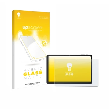 Vorderseite einer Produktverpackung mit dem Markenlogo upscreen. Daneben ist das Gerät VALE Tablet V11E LTE mit dem zugehörige