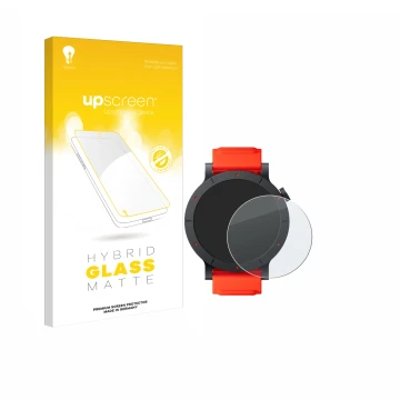 Vorderseite einer Produktverpackung mit dem Markenlogo upscreen. Daneben ist das Gerät Nothing CMF Watch 3 Pro mit dem zugehör