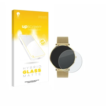 Vorderseite einer Produktverpackung mit dem Markenlogo upscreen. Daneben ist das Gerät Mivora Eleganza PRO 1.32