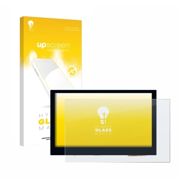 Vorderseite einer Produktverpackung mit dem Markenlogo upscreen. Daneben ist das Gerät Waveshare 4.3