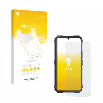 Vorderseite einer Produktverpackung mit dem Markenlogo upscreen. Daneben ist das Gerät Cubot King Kong 11 mit dem zugehörigen 