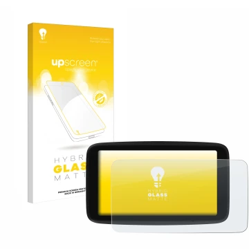 Vorderseite einer Produktverpackung mit dem Markenlogo upscreen. Daneben ist das Gerät TomTom GO Classic 6