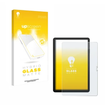 Vorderseite einer Produktverpackung mit dem Markenlogo upscreen. Daneben ist das Gerät Telekom T Tablet 2 mit dem zugehörigen 