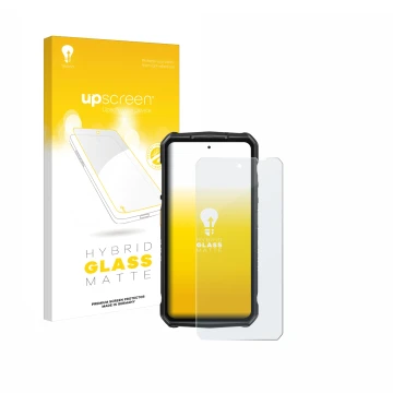 Vorderseite einer Produktverpackung mit dem Markenlogo upscreen. Daneben ist das Gerät Ulefone Armor 29 Ultra mit dem zugehöri