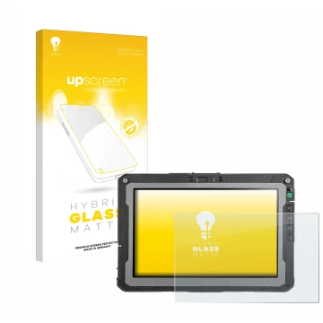 Vorderseite einer Produktverpackung mit dem Markenlogo upscreen. Daneben ist das Gerät Getac ZX10 G2 mit dem zugehörigen Displ