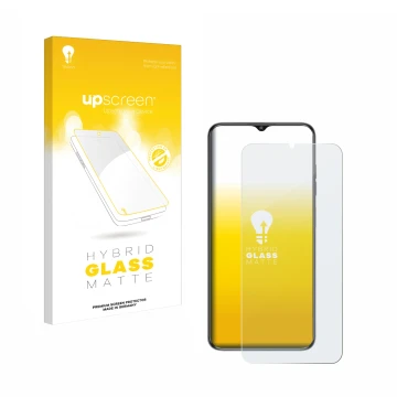 Vorderseite einer Produktverpackung mit dem Markenlogo upscreen. Daneben ist das Gerät Oukitel C1 mit dem zugehörigen Displays