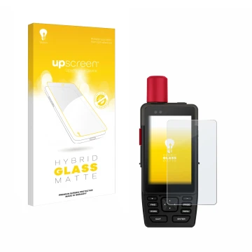 Vorderseite einer Produktverpackung mit dem Markenlogo upscreen. Daneben ist das Gerät Garmin GPSMAP H1i Plus mit dem zugehöri