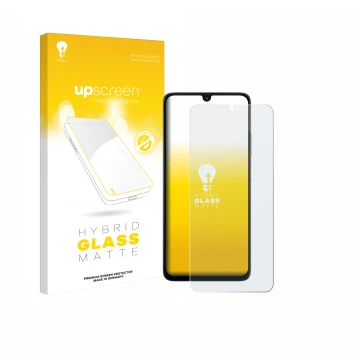 Vorderseite einer Produktverpackung mit dem Markenlogo upscreen. Daneben ist das Gerät Motorola Moto G06 mit dem zugehörigen D