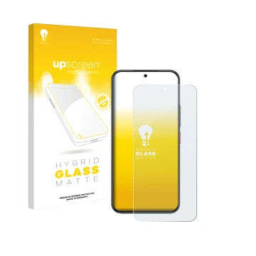 Vorderseite einer Produktverpackung mit dem Markenlogo upscreen. Daneben ist das Gerät Nubia Air mit dem zugehörigen Displaysc