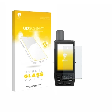 Vorderseite einer Produktverpackung mit dem Markenlogo upscreen. Daneben ist das Gerät Garmin GPSMAP H1 mit dem zugehörigen Di