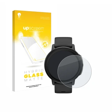 Vorderseite einer Produktverpackung mit dem Markenlogo upscreen. Daneben ist das Gerät Garmin Bounce 2 mit dem zugehörigen Dis