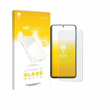 Vorderseite einer Produktverpackung mit dem Markenlogo upscreen. Daneben ist das Gerät Samsung Galaxy S25 FE Enterprise Editio
