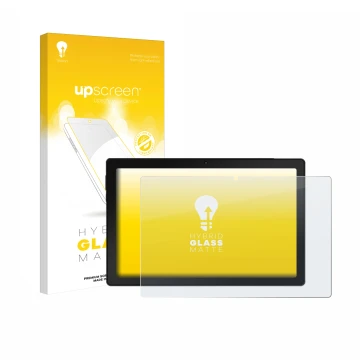 Vorderseite einer Produktverpackung mit dem Markenlogo upscreen. Daneben ist das Gerät MUISOO A10 10.1