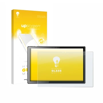 Vorderseite einer Produktverpackung mit dem Markenlogo upscreen. Daneben ist das Gerät Tibuta A10 10.1