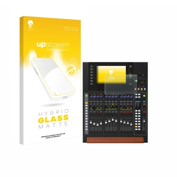 Vorderseite einer Produktverpackung mit dem Markenlogo upscreen. Daneben ist das Gerät Behringer Wing Compact mit dem zugehöri