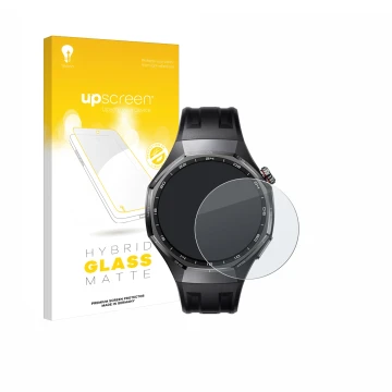 Vorderseite einer Produktverpackung mit dem Markenlogo upscreen. Daneben ist das Gerät Huawei Watch GT 6 Pro (46 mm) mit dem z