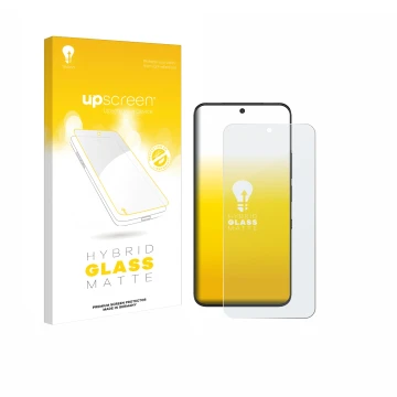 Vorderseite einer Produktverpackung mit dem Markenlogo upscreen. Daneben ist das Gerät TCL NXTPAPER 60 Ultra mit dem zugehörig