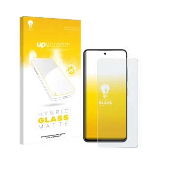 Vorderseite einer Produktverpackung mit dem Markenlogo upscreen. Daneben ist das Gerät Nubia Focus mit dem zugehörigen Display