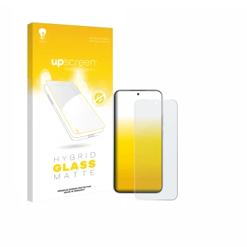 Vorderseite einer Produktverpackung mit dem Markenlogo upscreen. Daneben ist das Gerät Xiaomi 15T mit dem zugehörigen Displays