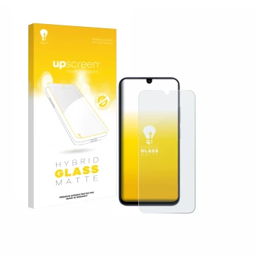 Vorderseite einer Produktverpackung mit dem Markenlogo upscreen. Daneben ist das Gerät Xiaomi Poco C85 mit dem zugehörigen Dis