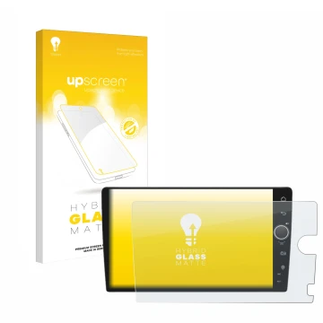 Vorderseite einer Produktverpackung mit dem Markenlogo upscreen. Daneben ist das Gerät Joying Car Radio 9