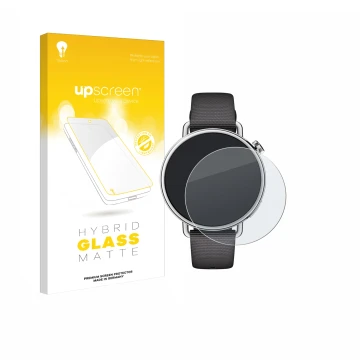 Vorderseite einer Produktverpackung mit dem Markenlogo upscreen. Daneben ist das Gerät Xiaomi Watch S4 (41 mm) mit dem zugehör