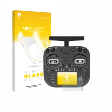 Vorderseite einer Produktverpackung mit dem Markenlogo upscreen. Daneben ist das Gerät Radiomaster TX15 Max mit dem zugehörige