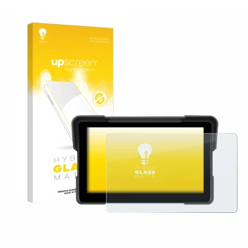 Vorderseite einer Produktverpackung mit dem Markenlogo upscreen. Daneben ist das Gerät Sixwin P5 7