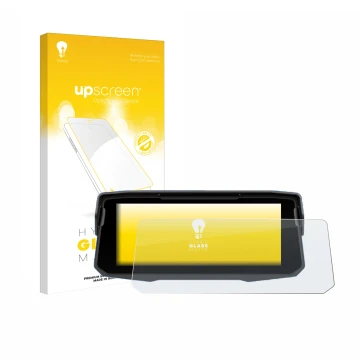 Vorderseite einer Produktverpackung mit dem Markenlogo upscreen. Daneben ist das Gerät Sixwin P4 6.86