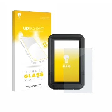 Vorderseite einer Produktverpackung mit dem Markenlogo upscreen. Daneben ist das Gerät Garmin eTrex Touch 2025 mit dem zugehör