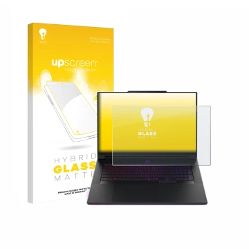 Vorderseite einer Produktverpackung mit dem Markenlogo upscreen. Daneben ist das Gerät Lenovo Legion 9i Gen 10 18