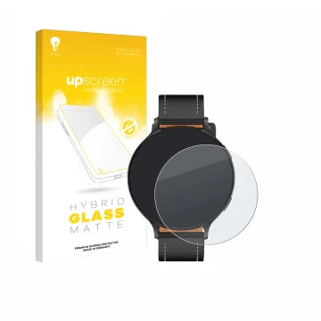 Vorderseite einer Produktverpackung mit dem Markenlogo upscreen. Daneben ist das Gerät Pireware Nano Smartwatch mit dem zugehö