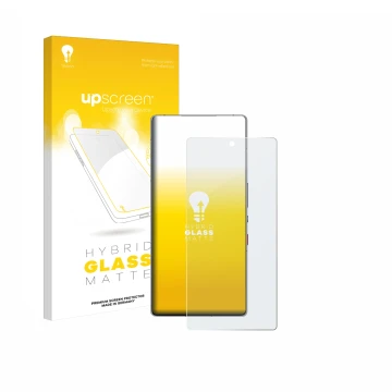 Vorderseite einer Produktverpackung mit dem Markenlogo upscreen. Daneben ist das Gerät ZTE Nubia Red Magic 11 Pro+ mit dem zug