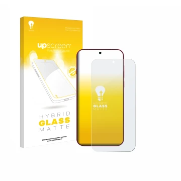 Vorderseite einer Produktverpackung mit dem Markenlogo upscreen. Daneben ist das Gerät Oppo Find X9 mit dem zugehörigen Displa