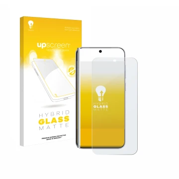 Vorderseite einer Produktverpackung mit dem Markenlogo upscreen. Daneben ist das Gerät Vivo X300 Pro mit dem zugehörigen Displ