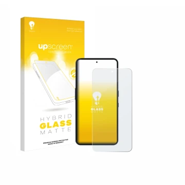 Vorderseite einer Produktverpackung mit dem Markenlogo upscreen. Daneben ist das Gerät Nothing Phone (3a) Lite mit dem zugehör