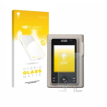 Vorderseite einer Produktverpackung mit dem Markenlogo upscreen. Daneben ist das Gerät Fujifilm Instax Mini LiPlay Plus mit de