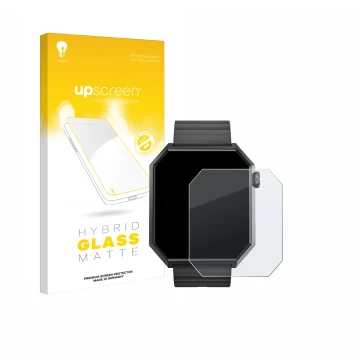 Vorderseite einer Produktverpackung mit dem Markenlogo upscreen. Daneben ist das Gerät Rollme Edge mit dem zugehörigen Display