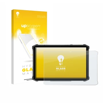 Vorderseite einer Produktverpackung mit dem Markenlogo upscreen. Daneben ist das Gerät Ulefone Armor Pad 5 Ultra mit dem zugeh