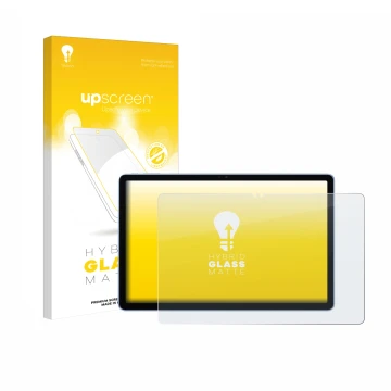 Vorderseite einer Produktverpackung mit dem Markenlogo upscreen. Daneben ist das Gerät Itel VistaTab 30 mit dem zugehörigen Di