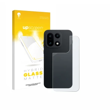 Vorderseite einer Produktverpackung mit dem Markenlogo upscreen. Daneben ist das Gerät OnePlus 15 (Rückseite) mit dem zugehöri