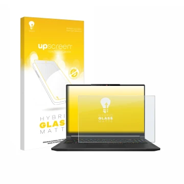 Vorderseite einer Produktverpackung mit dem Markenlogo upscreen. Daneben ist das Gerät MSI Stealth A16 AI+ mit dem zugehörigen