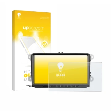 Vorderseite einer Produktverpackung mit dem Markenlogo upscreen. Daneben ist das Gerät Zenec Z-E2065 mit dem zugehörigen Displ