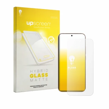 Vorderseite einer Produktverpackung mit dem Markenlogo upscreen. Daneben ist das Gerät Oppo Reno 15 Pro mit dem zugehörigen Di