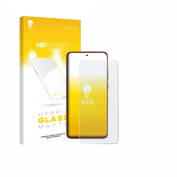 Vorderseite einer Produktverpackung mit dem Markenlogo upscreen. Daneben ist das Gerät Motorola Edge 60 Neo mit dem zugehörige