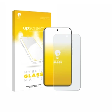 Vorderseite einer Produktverpackung mit dem Markenlogo upscreen. Daneben ist das Gerät Xiaomi Poco F8 Pro mit dem zugehörigen 