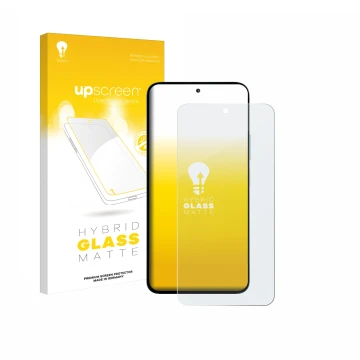 Vorderseite einer Produktverpackung mit dem Markenlogo upscreen. Daneben ist das Gerät Xiaomi Poco M7 Plus mit dem zugehörigen