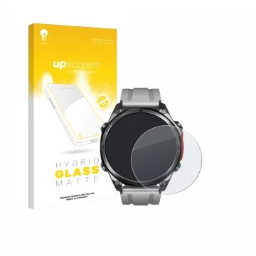 Vorderseite einer Produktverpackung mit dem Markenlogo upscreen. Daneben ist das Gerät Doogee Anywise W1 Pro mit dem zugehörig